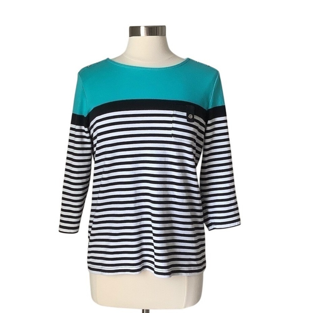 3/4 Sleeve Cotton Blend Casual‎ Marine Shirt